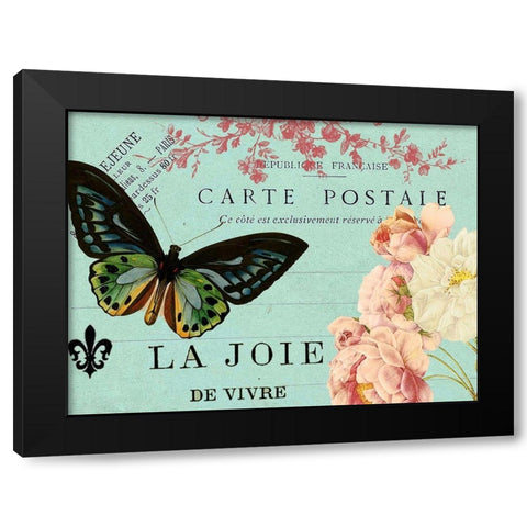 Postcards of Paris IV Black Modern Wood Framed Art Print by Lloyd, Sandy