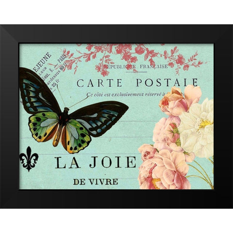 Postcards of Paris IV Black Modern Wood Framed Art Print by Lloyd, Sandy