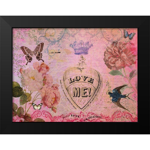 Postcards of Paris V Black Modern Wood Framed Art Print by Lloyd, Sandy