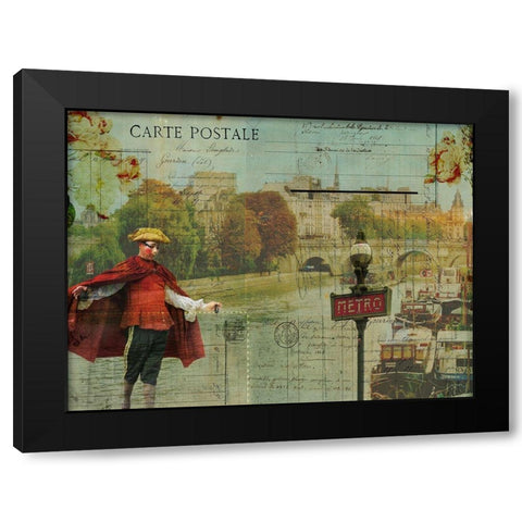 Postcards of Paris VII Black Modern Wood Framed Art Print by Lloyd, Sandy