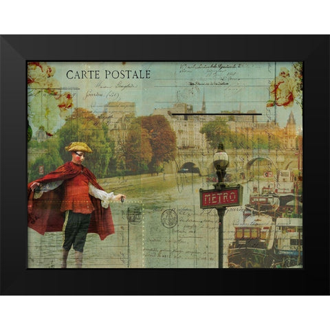 Postcards of Paris VII Black Modern Wood Framed Art Print by Lloyd, Sandy