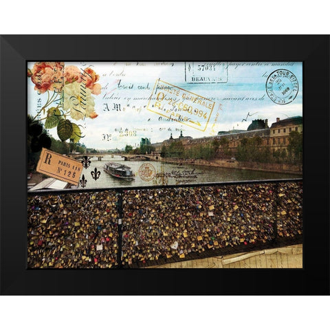 Postcards of Paris VIII Black Modern Wood Framed Art Print by Lloyd, Sandy
