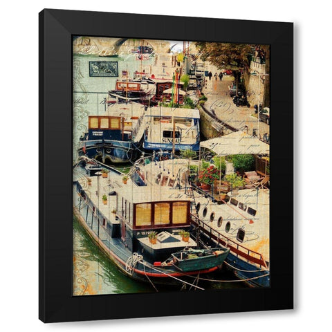 Postcards of Paris X Black Modern Wood Framed Art Print by Lloyd, Sandy