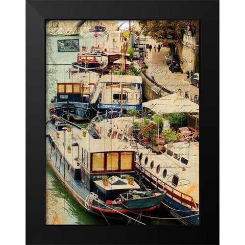 Postcards of Paris X Black Modern Wood Framed Art Print by Lloyd, Sandy