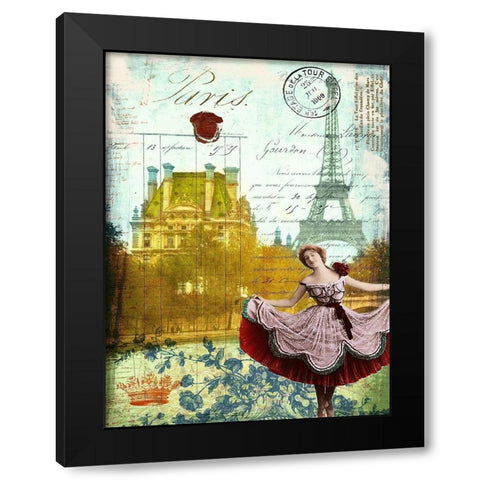 Femme Paris I Black Modern Wood Framed Art Print with Double Matting by Lloyd, Sandy