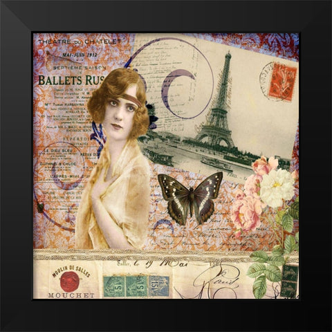 Femme Paris X Black Modern Wood Framed Art Print by Lloyd, Sandy