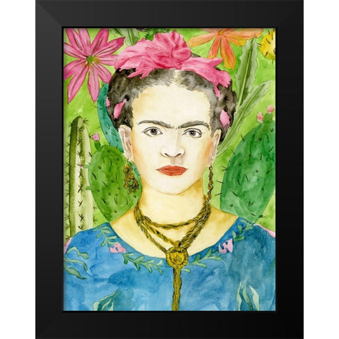 Frida Kahlo II Black Modern Wood Framed Art Print by Wang, Melissa