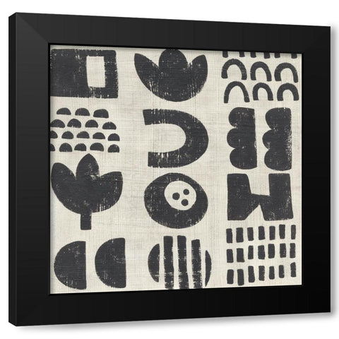 Tabla II Black Modern Wood Framed Art Print with Double Matting by Zarris, Chariklia