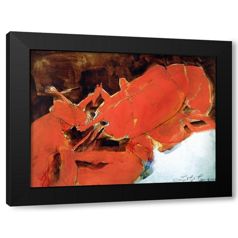 Abstract Lobster II Black Modern Wood Framed Art Print with Double Matting by Ferrell, Erin McGee