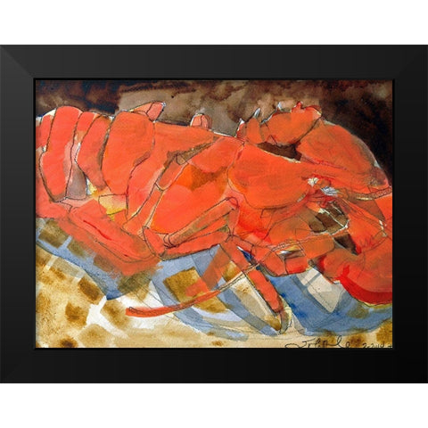 Abstract Lobster III Black Modern Wood Framed Art Print by Ferrell, Erin McGee