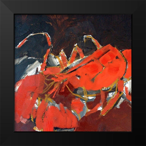 Abstract Lobster IV Black Modern Wood Framed Art Print by Ferrell, Erin McGee