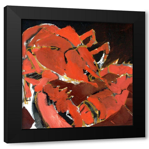 Abstract Lobster V Black Modern Wood Framed Art Print by Ferrell, Erin McGee
