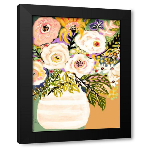 Summer Flowers in a Vase II Black Modern Wood Framed Art Print with Double Matting by Fields, Karen