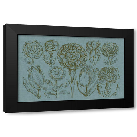 Flower Display I Black Modern Wood Framed Art Print with Double Matting by Vision Studio