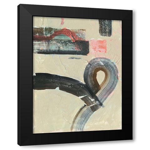 Striate I Black Modern Wood Framed Art Print with Double Matting by Borges, Victoria