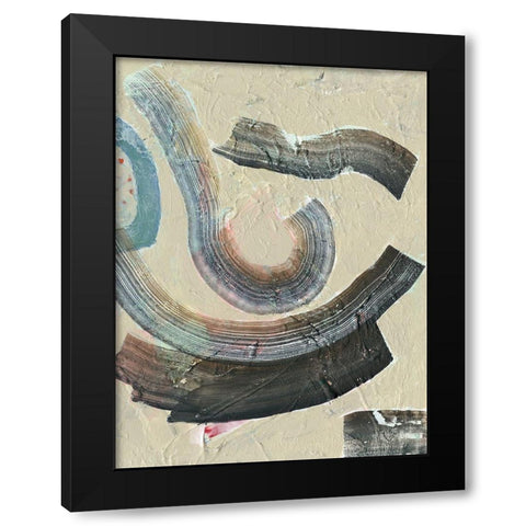 Striate III Black Modern Wood Framed Art Print with Double Matting by Borges, Victoria