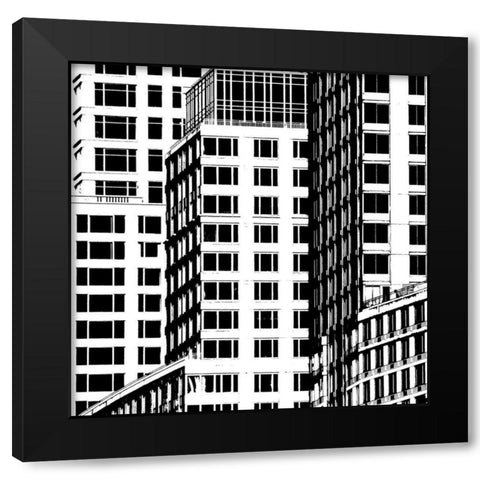 NYC in Pure B and W I Black Modern Wood Framed Art Print with Double Matting by Pica, Jeff