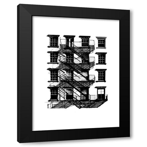 NYC in Pure B and W IX Black Modern Wood Framed Art Print with Double Matting by Pica, Jeff