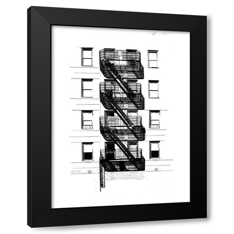 NYC in Pure B and W XI Black Modern Wood Framed Art Print with Double Matting by Pica, Jeff