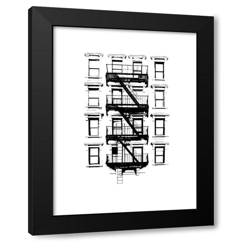 NYC in Pure B and W XII Black Modern Wood Framed Art Print with Double Matting by Pica, Jeff