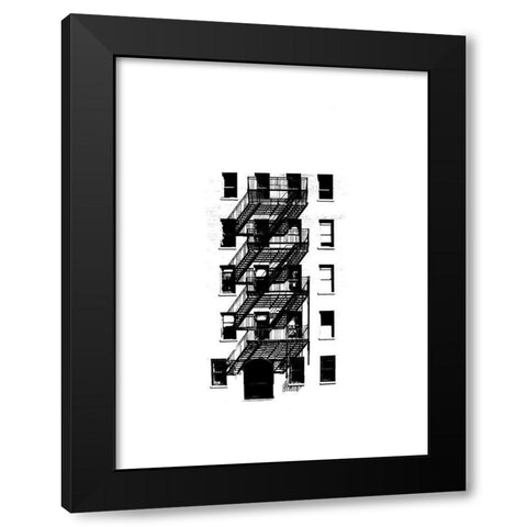 NYC in Pure B and W XIII Black Modern Wood Framed Art Print by Pica, Jeff