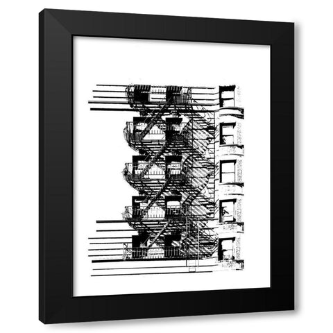 NYC in Pure B and W XV Black Modern Wood Framed Art Print with Double Matting by Pica, Jeff