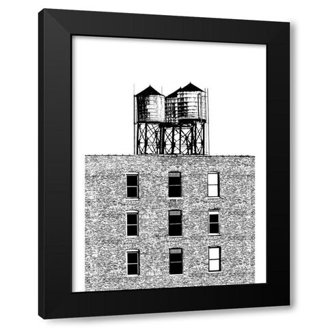 NYC in Pure B and W XVI Black Modern Wood Framed Art Print with Double Matting by Pica, Jeff