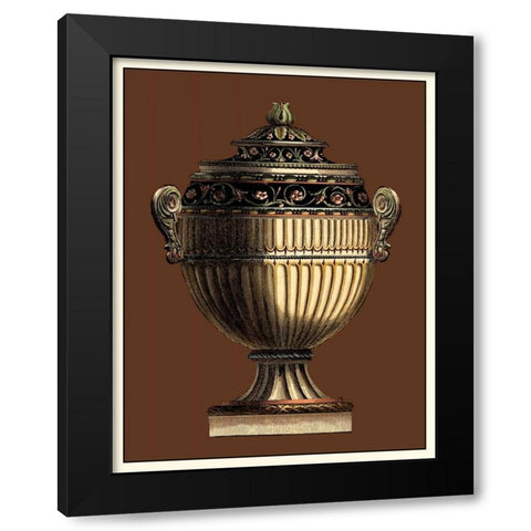 Imperial Urns I Black Modern Wood Framed Art Print with Double Matting by Vision Studio