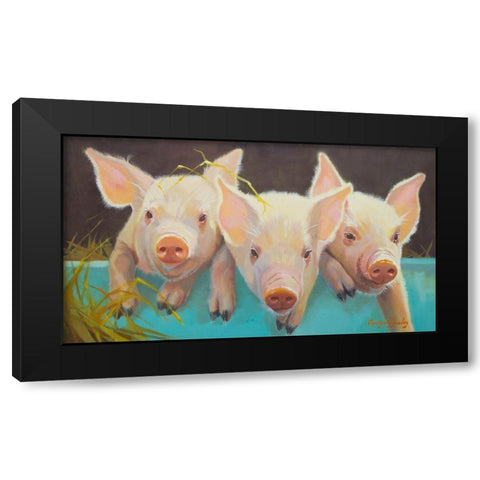 Life as a Pig I Black Modern Wood Framed Art Print by Hawley, Carolyne