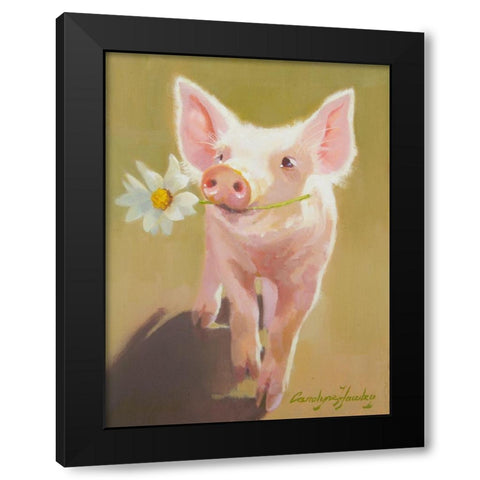 Life as a Pig IV Black Modern Wood Framed Art Print by Hawley, Carolyne
