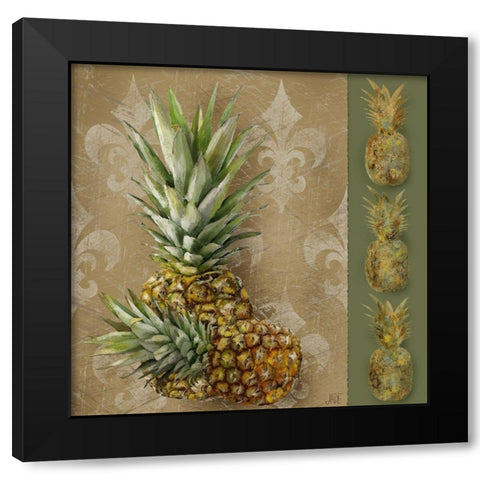 Pineapple Welcome II Black Modern Wood Framed Art Print by Reynolds, Jade