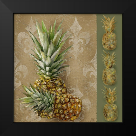 Pineapple Welcome II Black Modern Wood Framed Art Print by Reynolds, Jade