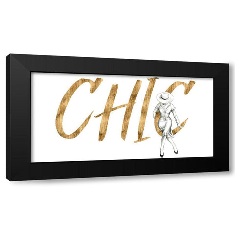 Gilded Fashion Figures I Black Modern Wood Framed Art Print with Double Matting by Popp, Grace