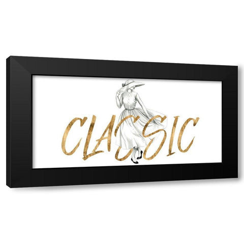 Gilded Fashion Figures II Black Modern Wood Framed Art Print with Double Matting by Popp, Grace