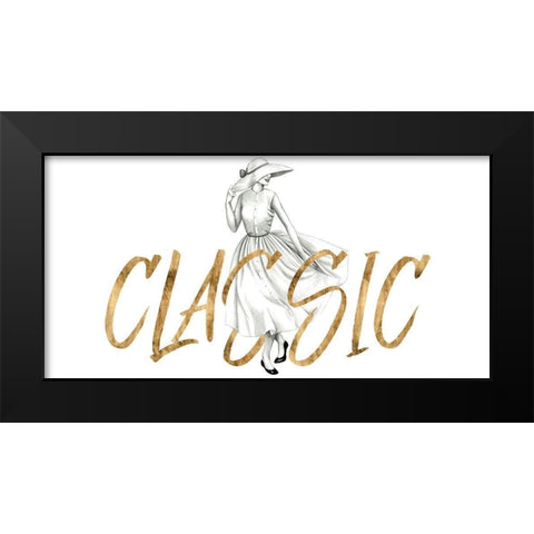 Gilded Fashion Figures II Black Modern Wood Framed Art Print by Popp, Grace