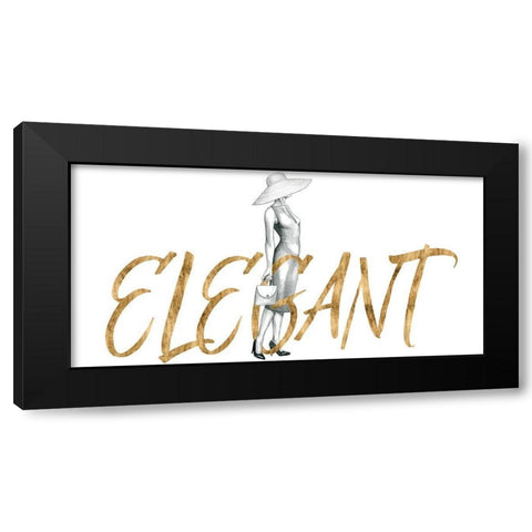Gilded Fashion Figures III Black Modern Wood Framed Art Print by Popp, Grace