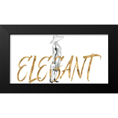Gilded Fashion Figures III Black Modern Wood Framed Art Print by Popp, Grace
