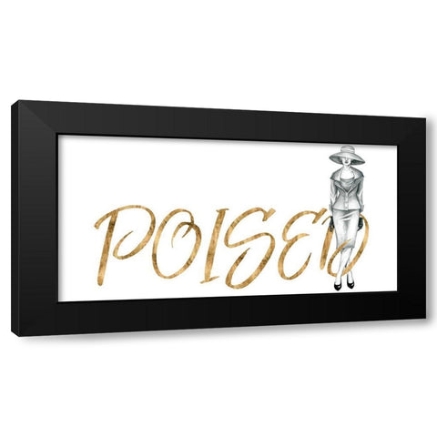 Gilded Fashion Figures IV Black Modern Wood Framed Art Print with Double Matting by Popp, Grace