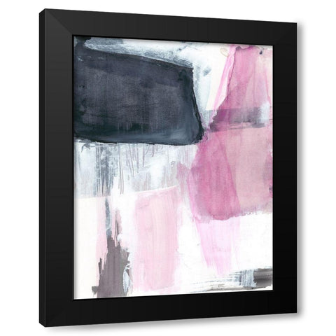 Fuchsia Divide II Black Modern Wood Framed Art Print with Double Matting by Goldberger, Jennifer