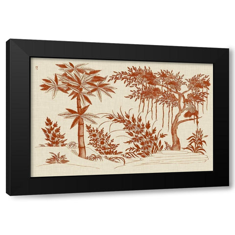 Ornamental Trees Black Modern Wood Framed Art Print with Double Matting by Vision Studio