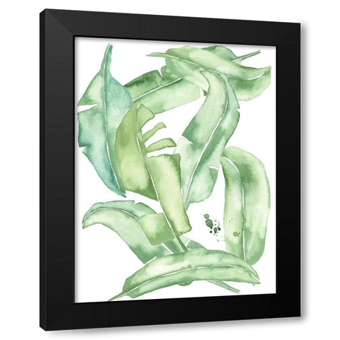 Green Paradise Palm I Black Modern Wood Framed Art Print with Double Matting by Wang, Melissa