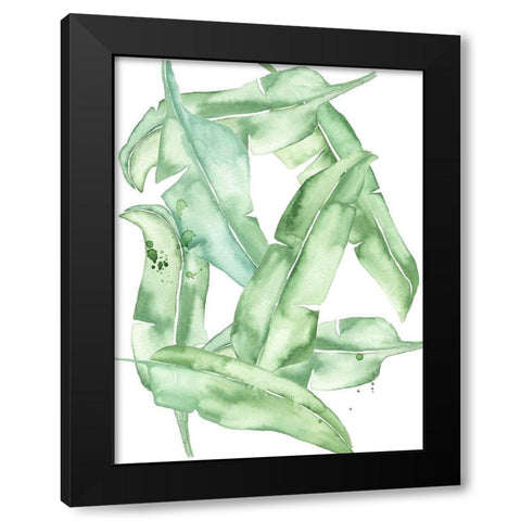 Green Paradise Palm II Black Modern Wood Framed Art Print with Double Matting by Wang, Melissa