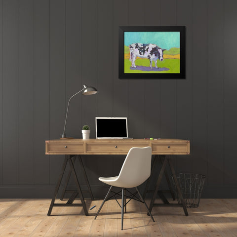 Pasture Cow I Black Modern Wood Framed Art Print by Young, Carol