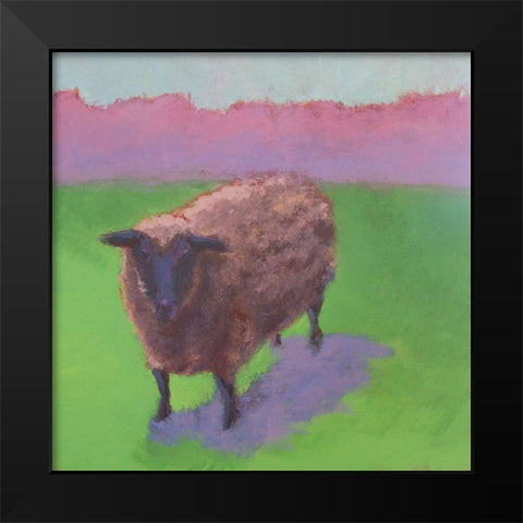 Pasture Sheep Black Modern Wood Framed Art Print by Young, Carol