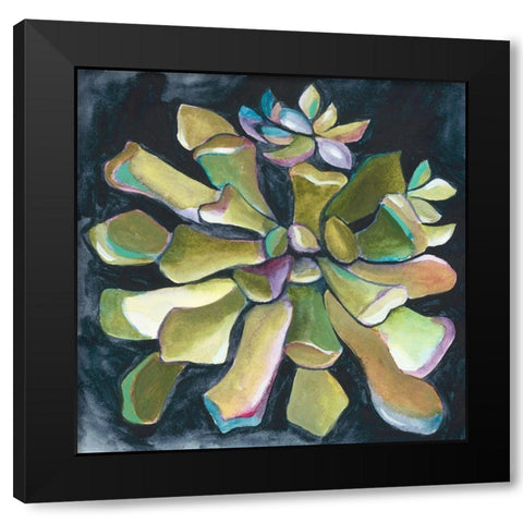 Succulent Rosette I Black Modern Wood Framed Art Print by Zarris, Chariklia