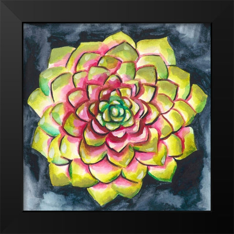 Succulent Rosette III Black Modern Wood Framed Art Print by Zarris, Chariklia