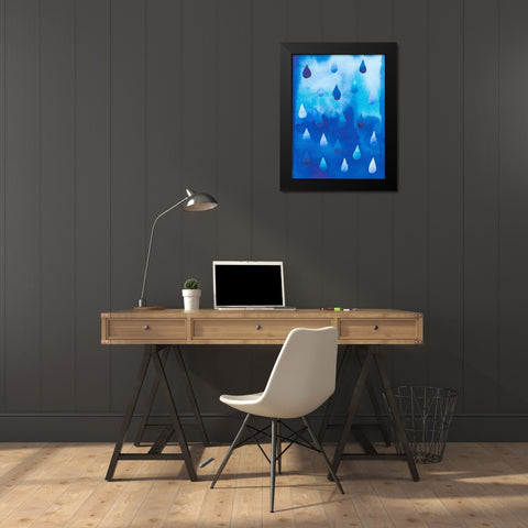 Drip Drop I Black Modern Wood Framed Art Print by Ludwig, Alicia