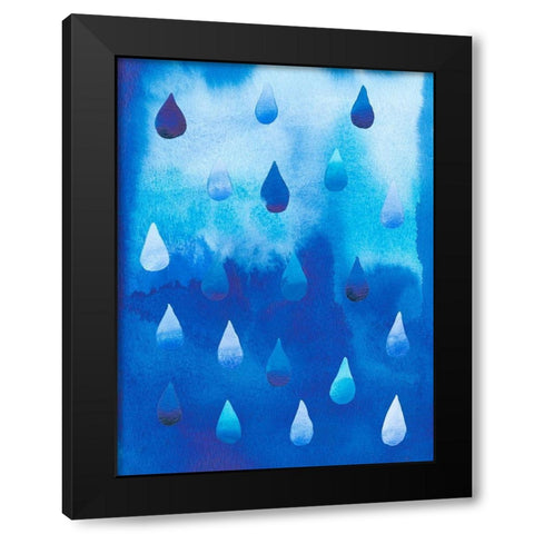 Drip Drop I Black Modern Wood Framed Art Print with Double Matting by Ludwig, Alicia