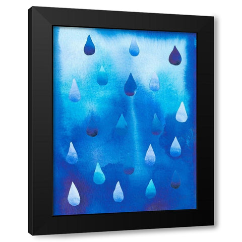 Drip Drop II Black Modern Wood Framed Art Print with Double Matting by Ludwig, Alicia