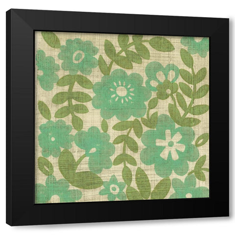 Verde Blossoms I Black Modern Wood Framed Art Print with Double Matting by Zarris, Chariklia